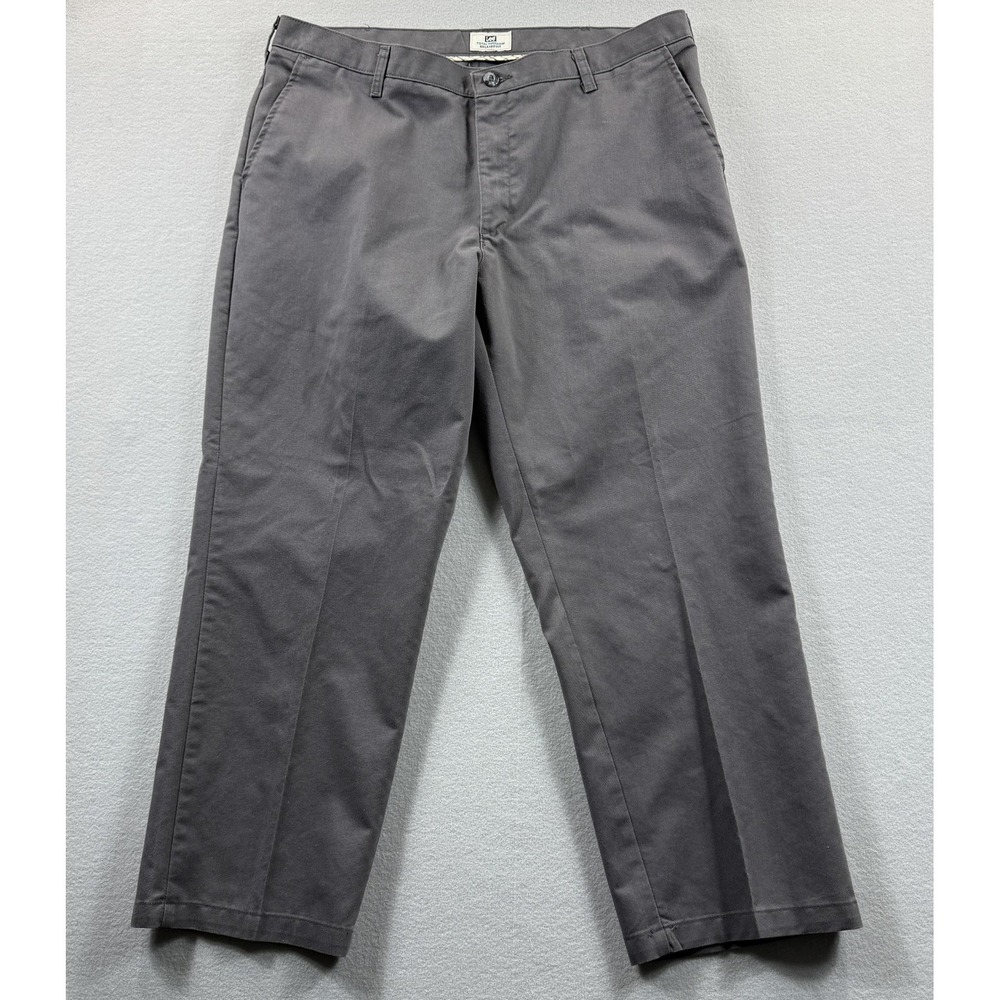 Lee Total Freedom Pants Mens 38x29 (Fits 38x28) Gray Relaxed Fit Straight Chino